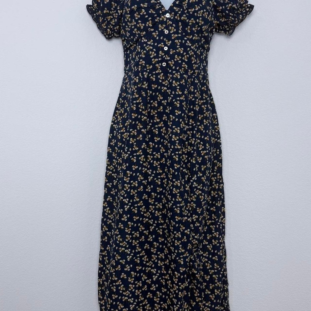 Altar'd State Floral Navy Blue Max Dress Size Small - Picture 2 of 7